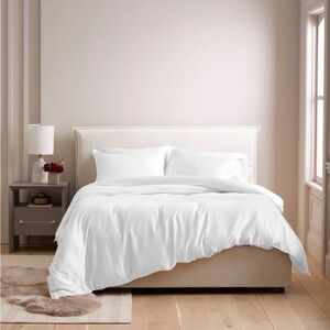QUINCE Bamboo Duvet Cover Set Full Queen White